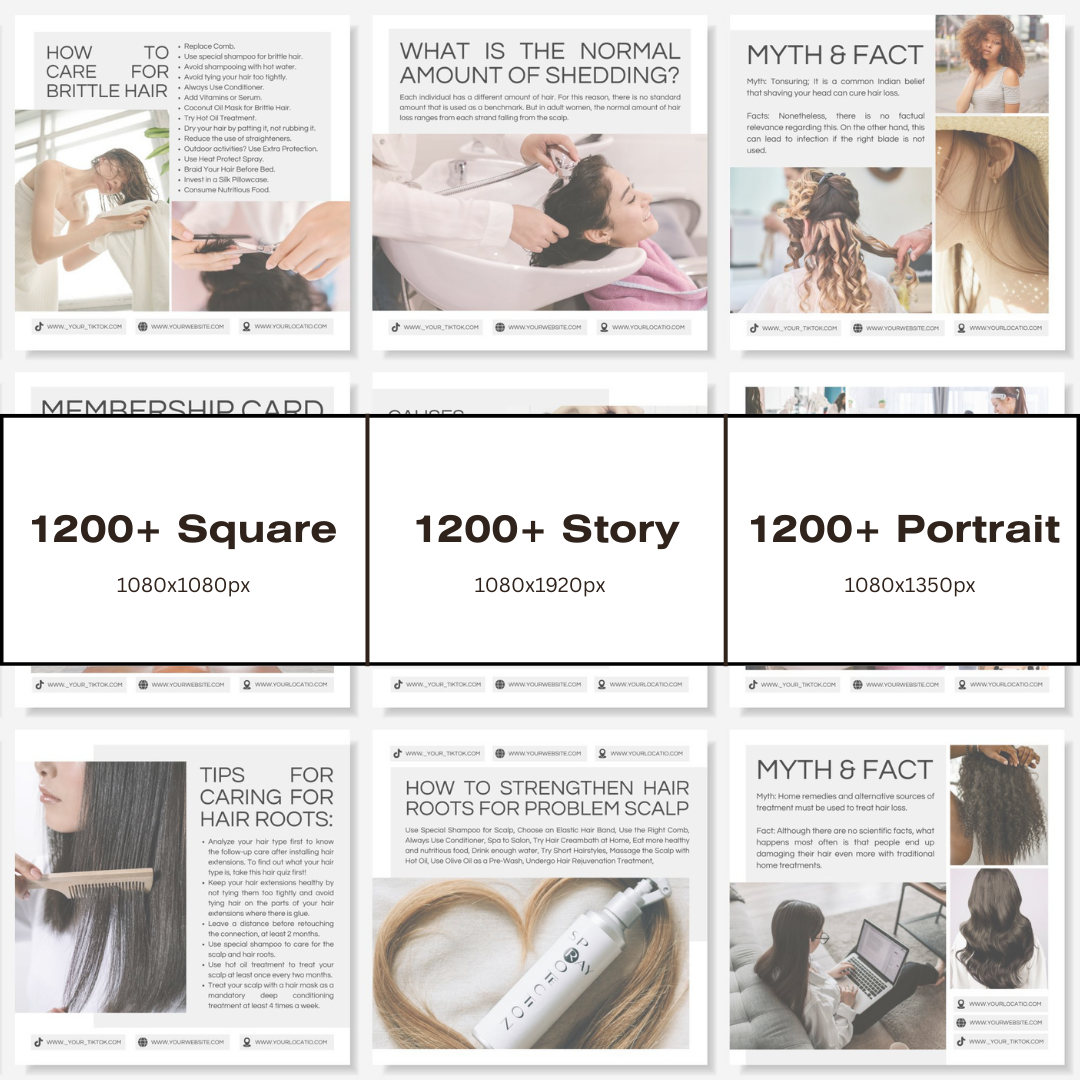 3600+ Hairstylist Instagram Templates (PLR/MRR)
