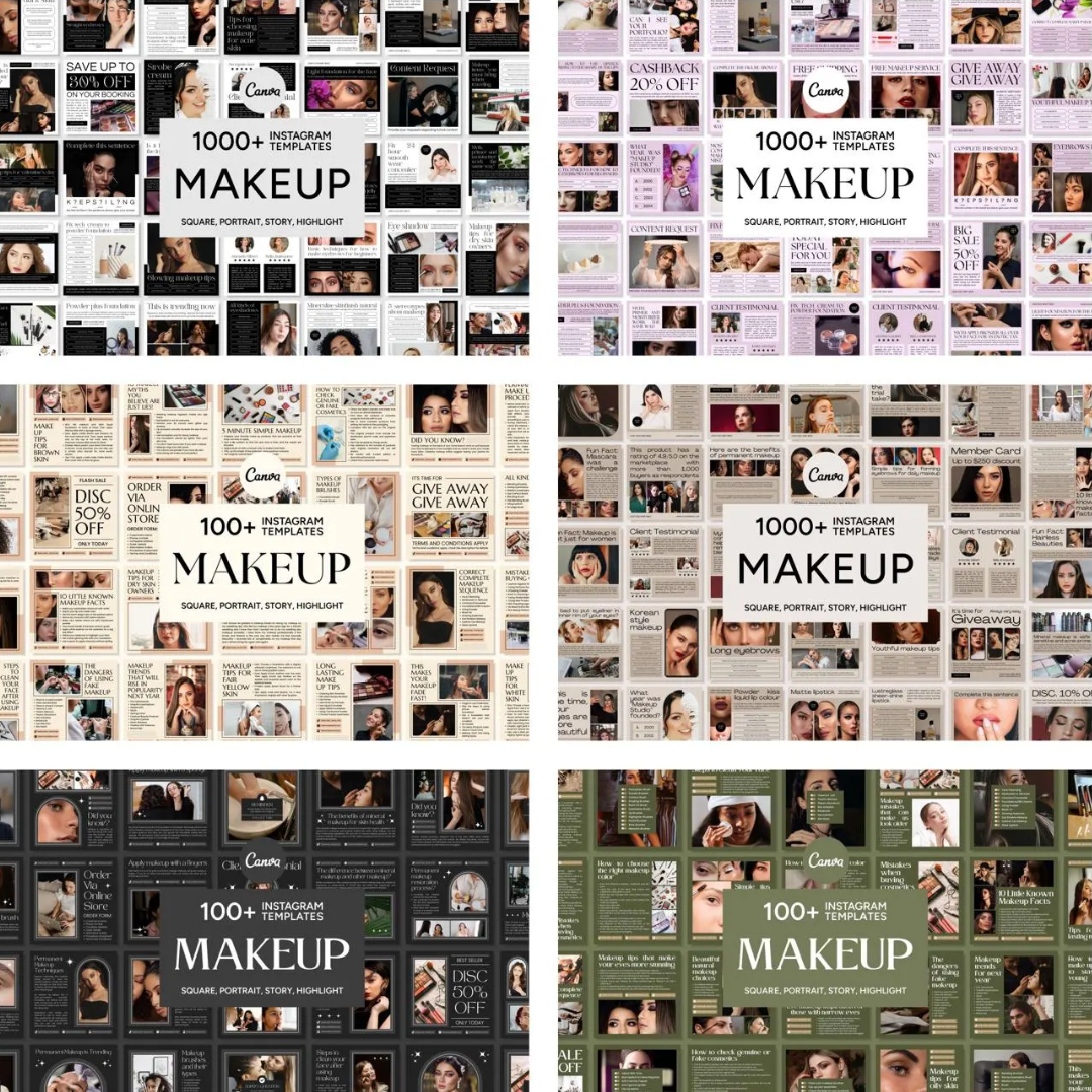 3600+ Makeup Instagram Templates (PLR/MRR)