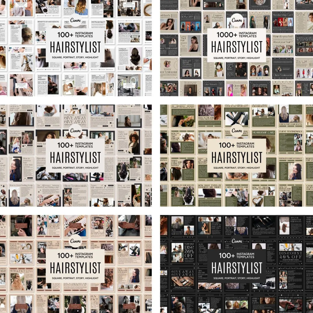 3600+ Hairstylist Instagram Templates (PLR/MRR)