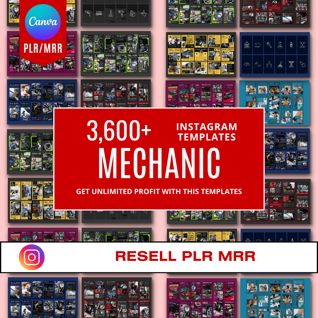 3600+ Mechanic Instagram Templates (PLR/MRR)
