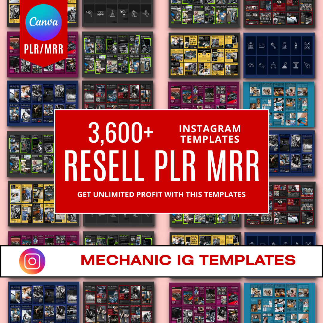 3600+ Mechanic Instagram Templates (PLR/MRR)
