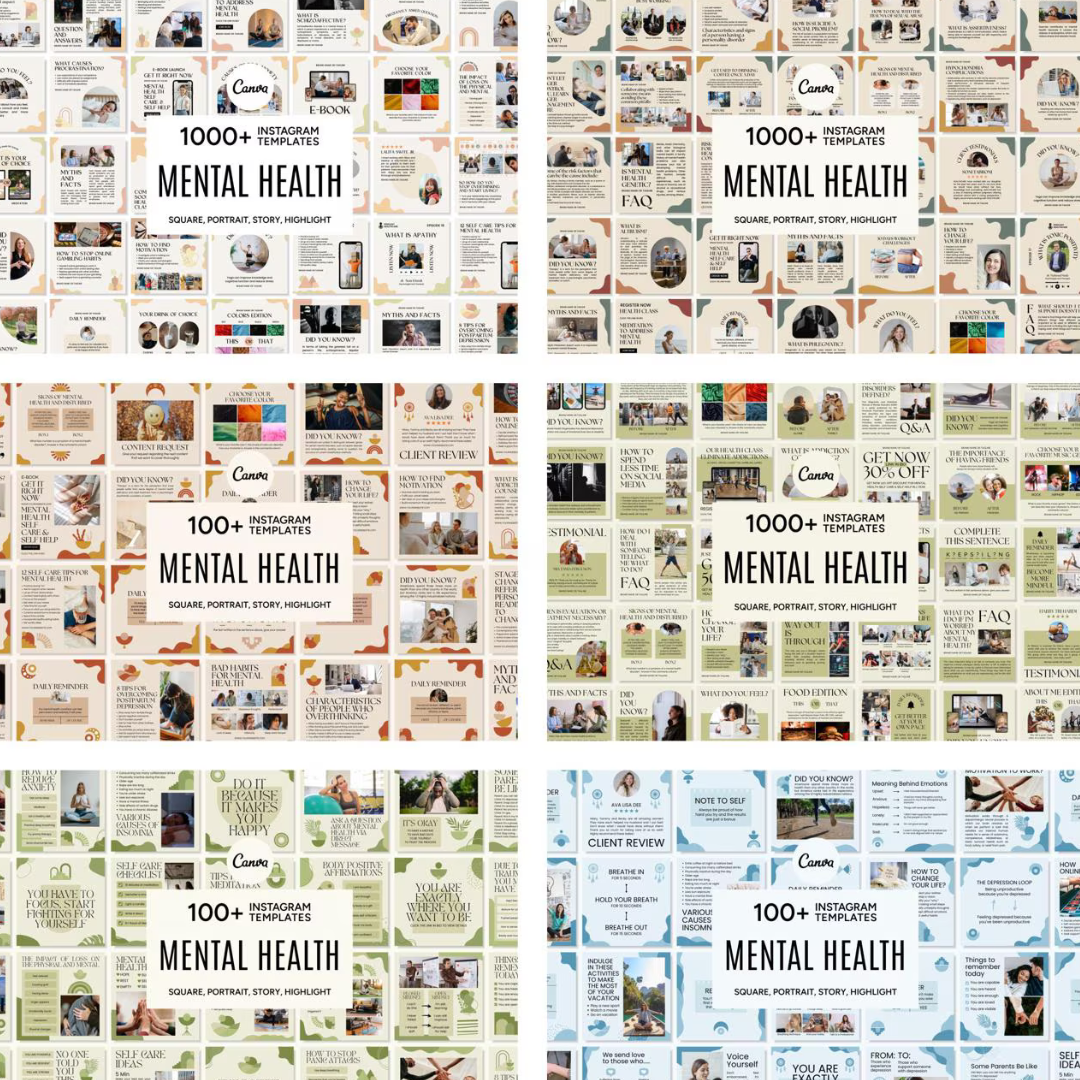 3600+ Mental Health Instagram Templates (PLR/MRR)