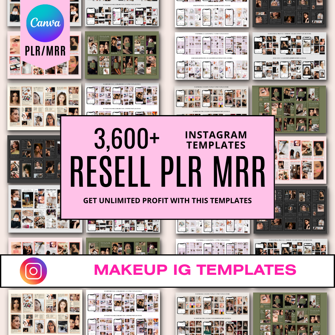3600+ Makeup Instagram Templates (PLR/MRR)