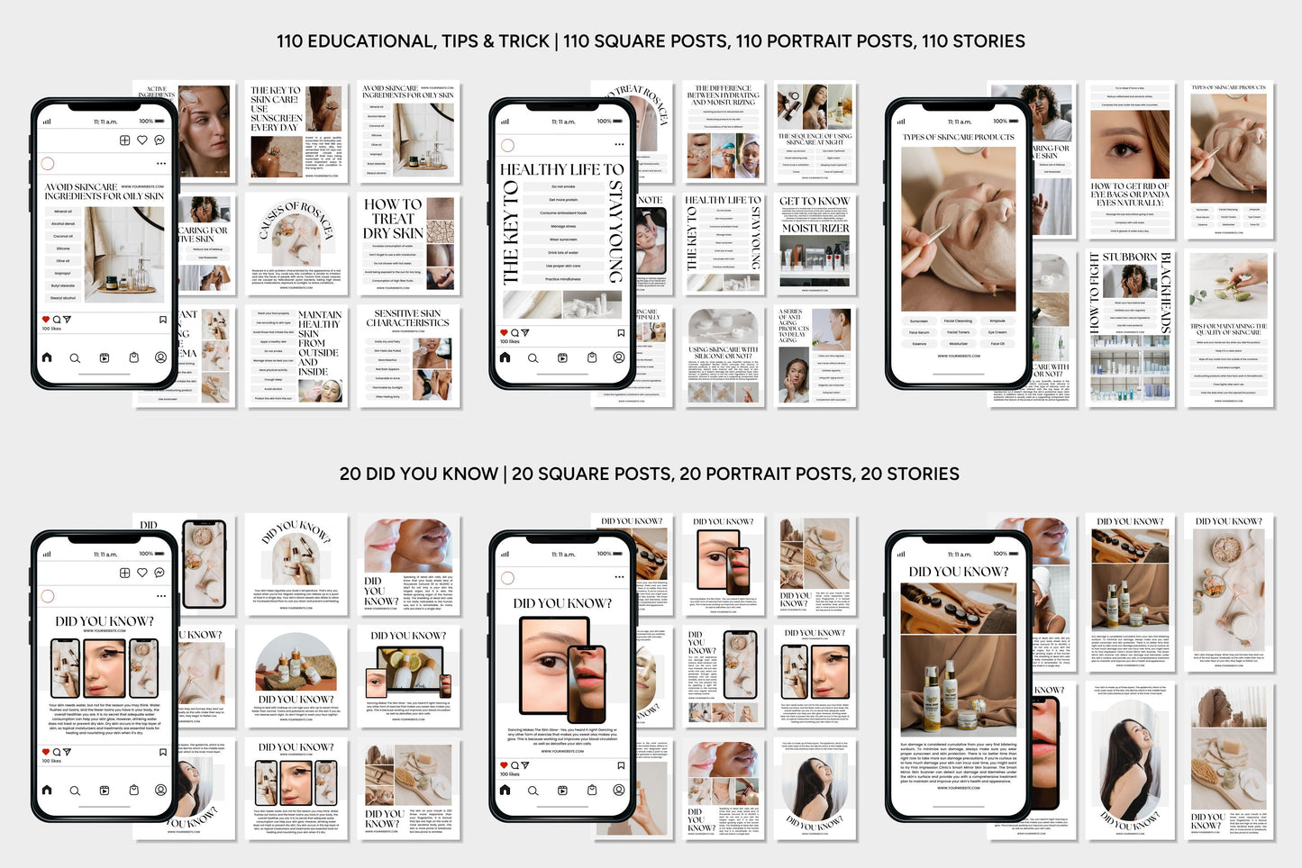 1200+ Skincare Instagram Templates - Vol. 7