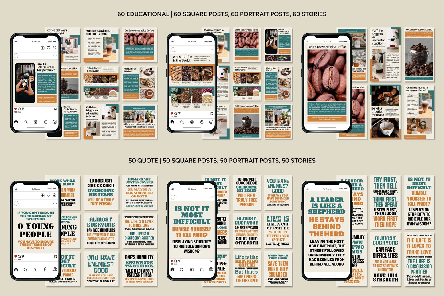 1200+ Coffee Shop Instagram Templates - Vol. 6