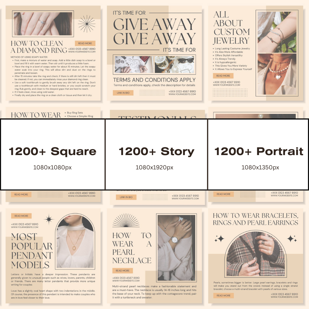 3600+ Jewellery Instagram Templates (PLR/MRR)