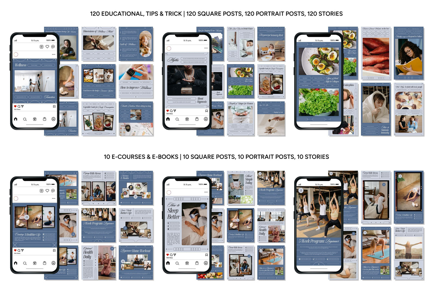1200+ Wellness Instagram Templates - Vol. 8