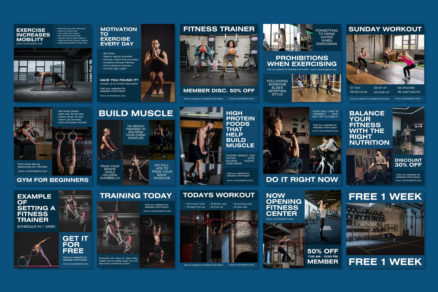 120+ Fitness Instagram Templates - Vol. 2