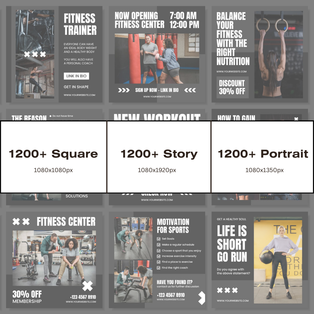 3600+ Fitness Instagram Templates (PLR/MRR)