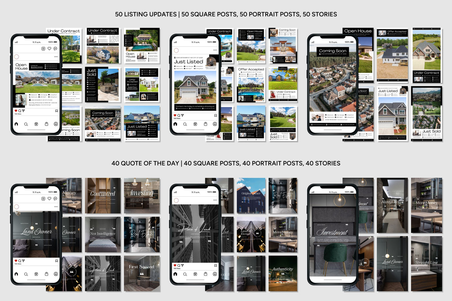 1200+ Real Estate Instagram Templates - Vol. 6