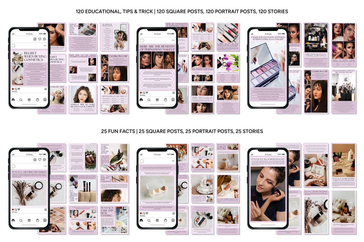 1200+ Makeup Instagram Templates - Vol. 7