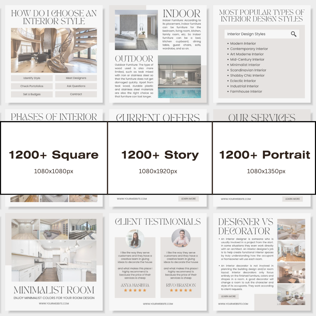 3600+ Interior Instagram Templates (PLR/MRR)