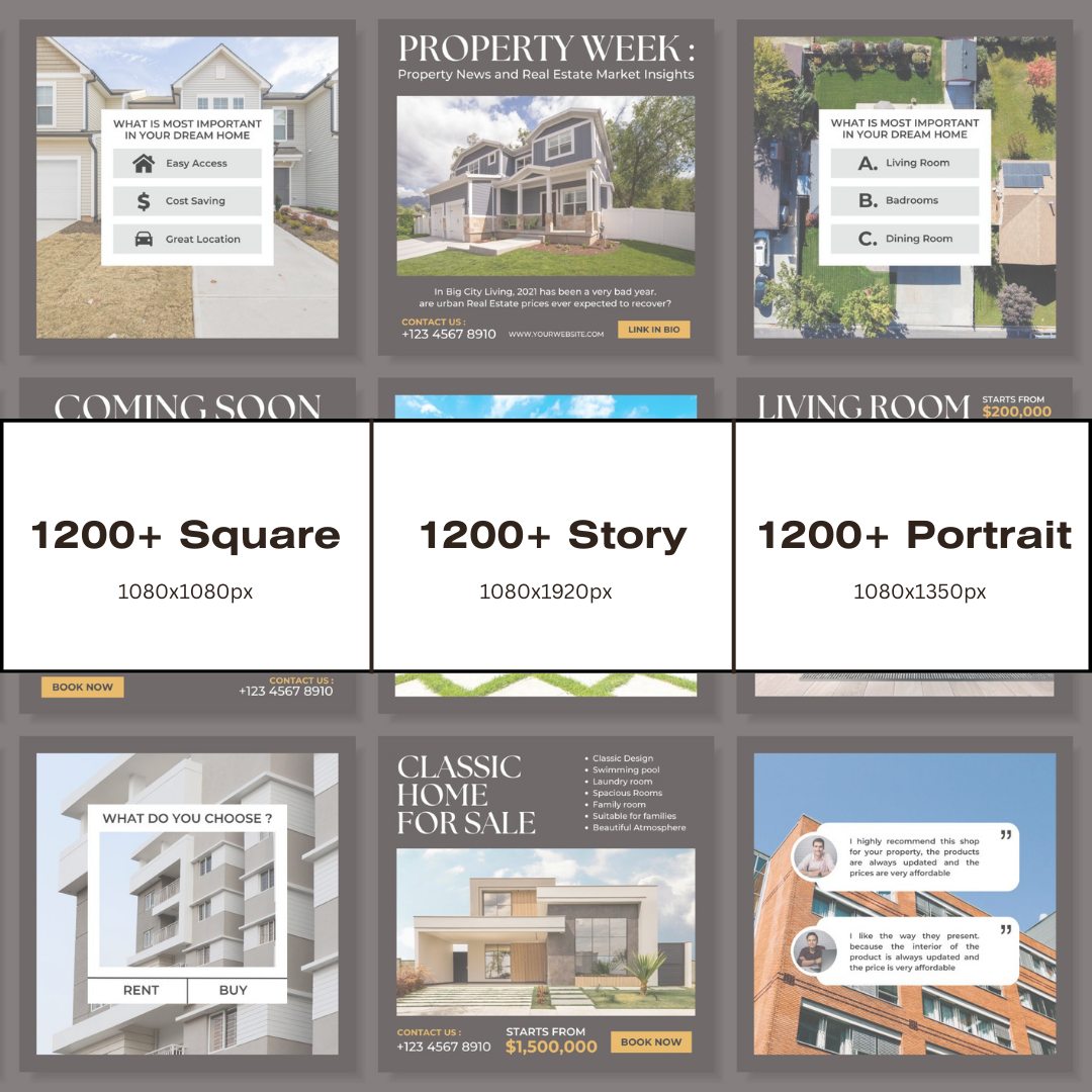 3600+ Real Estate Instagram Templates (PLR/MRR)