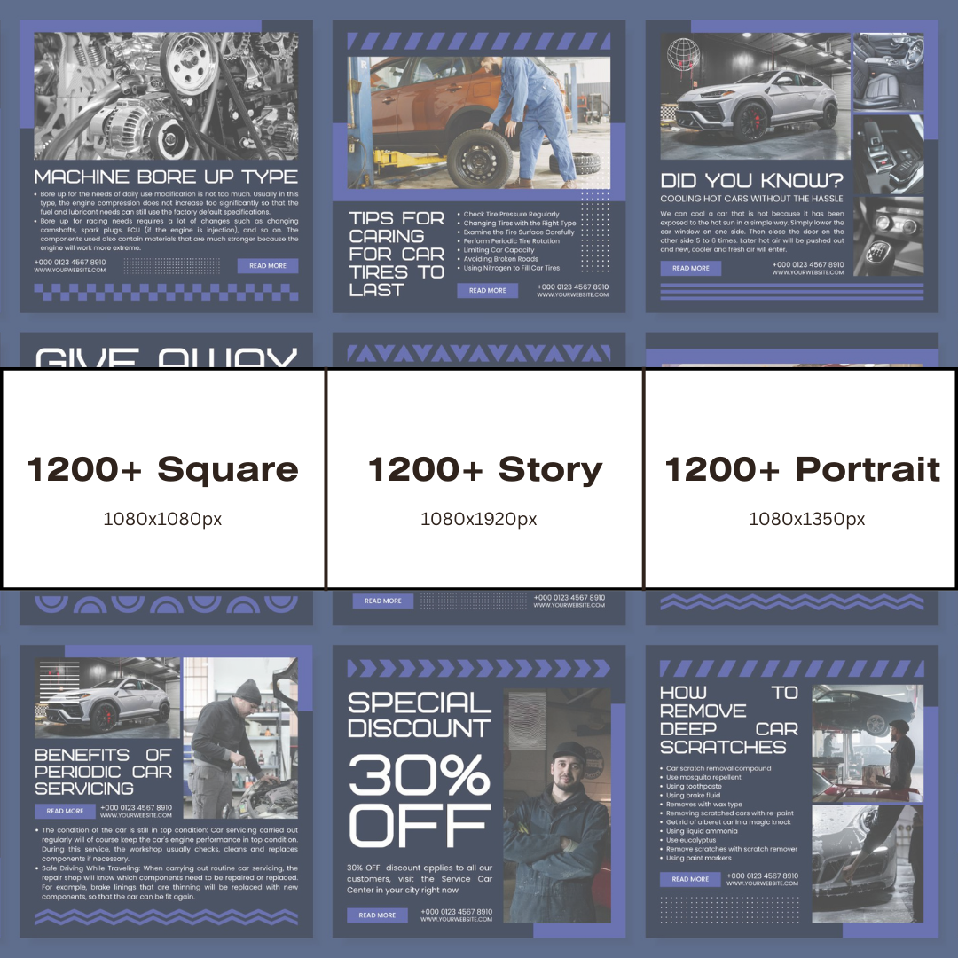 3600+ Mechanic Instagram Templates (PLR/MRR)