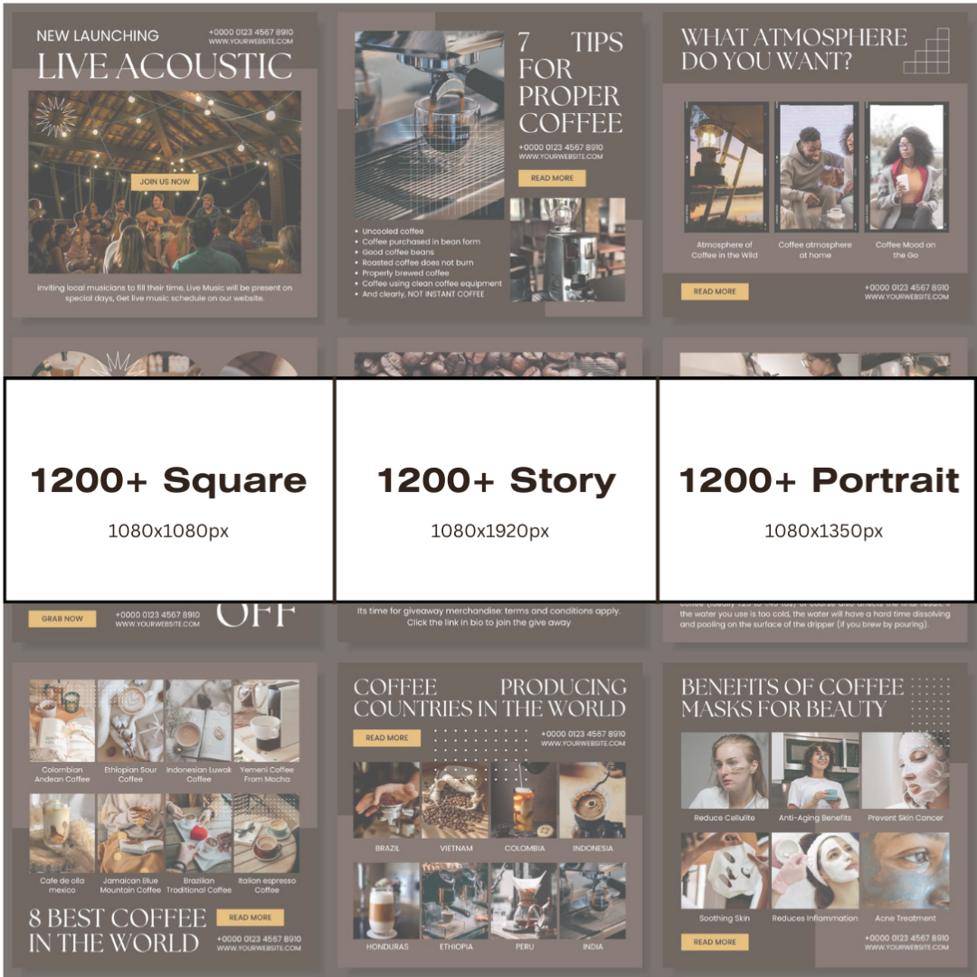 3600+ Coffee Instagram Templates (PLR/MRR)