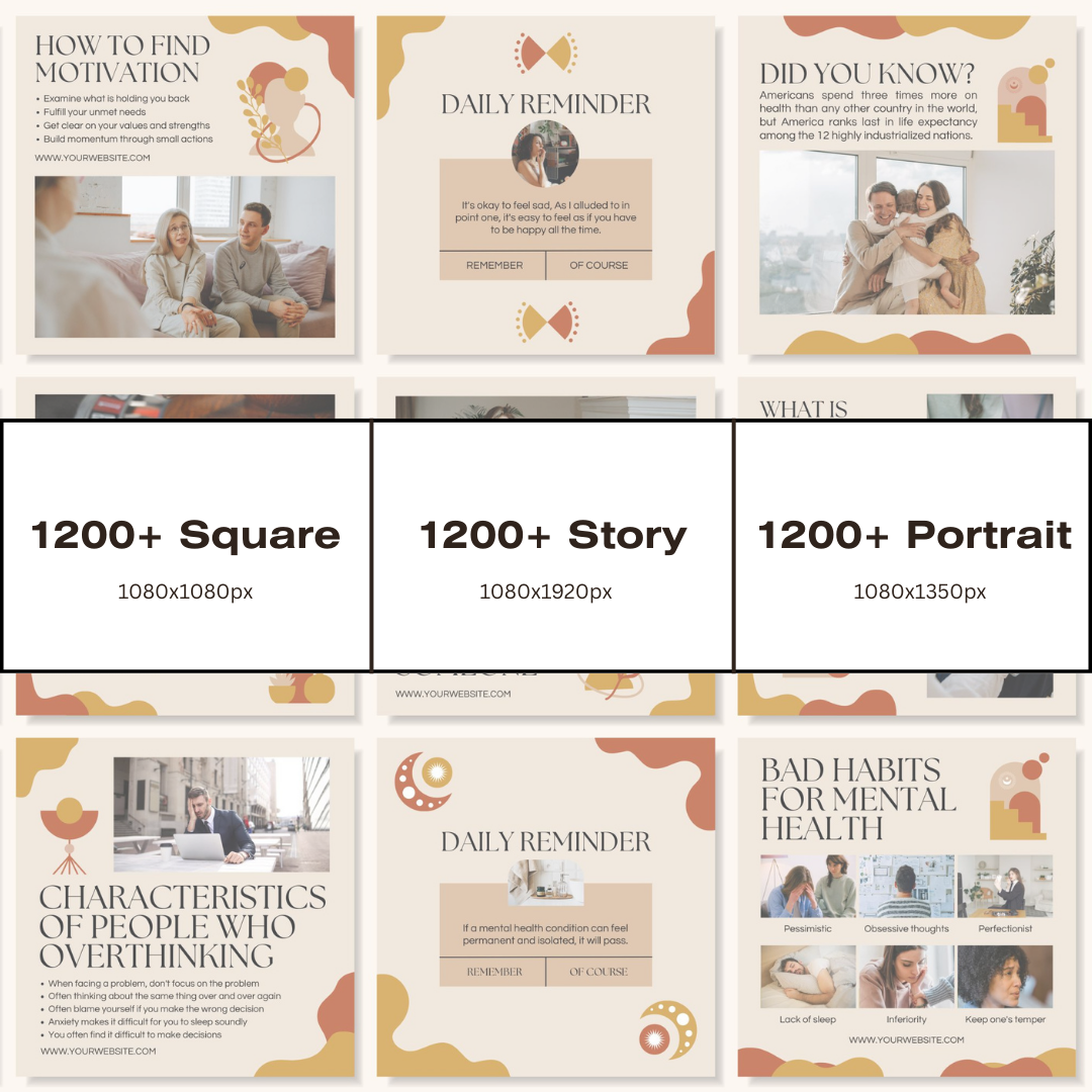3600+ Mental Health Instagram Templates (PLR/MRR)