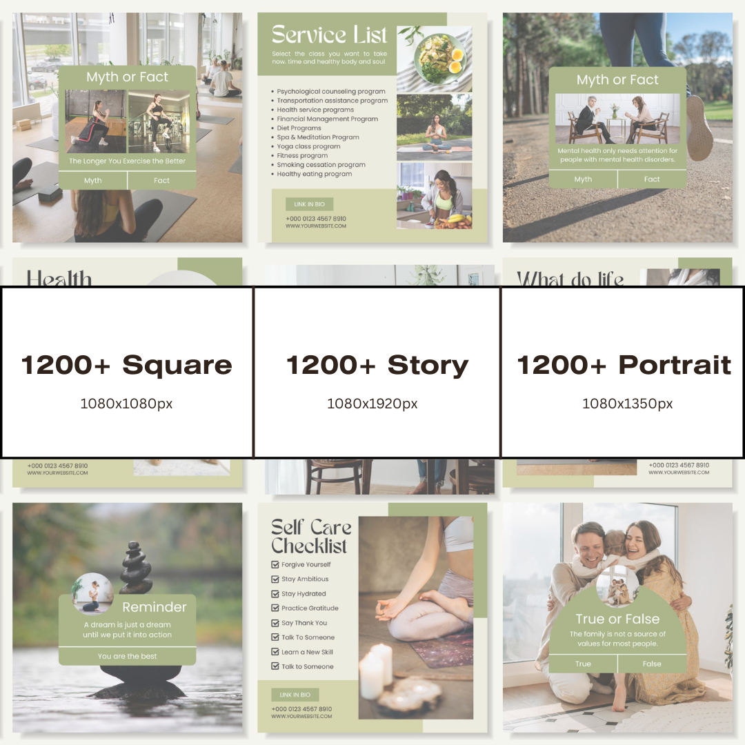 3600+ Wellness Instagram Templates (PLR/MRR)