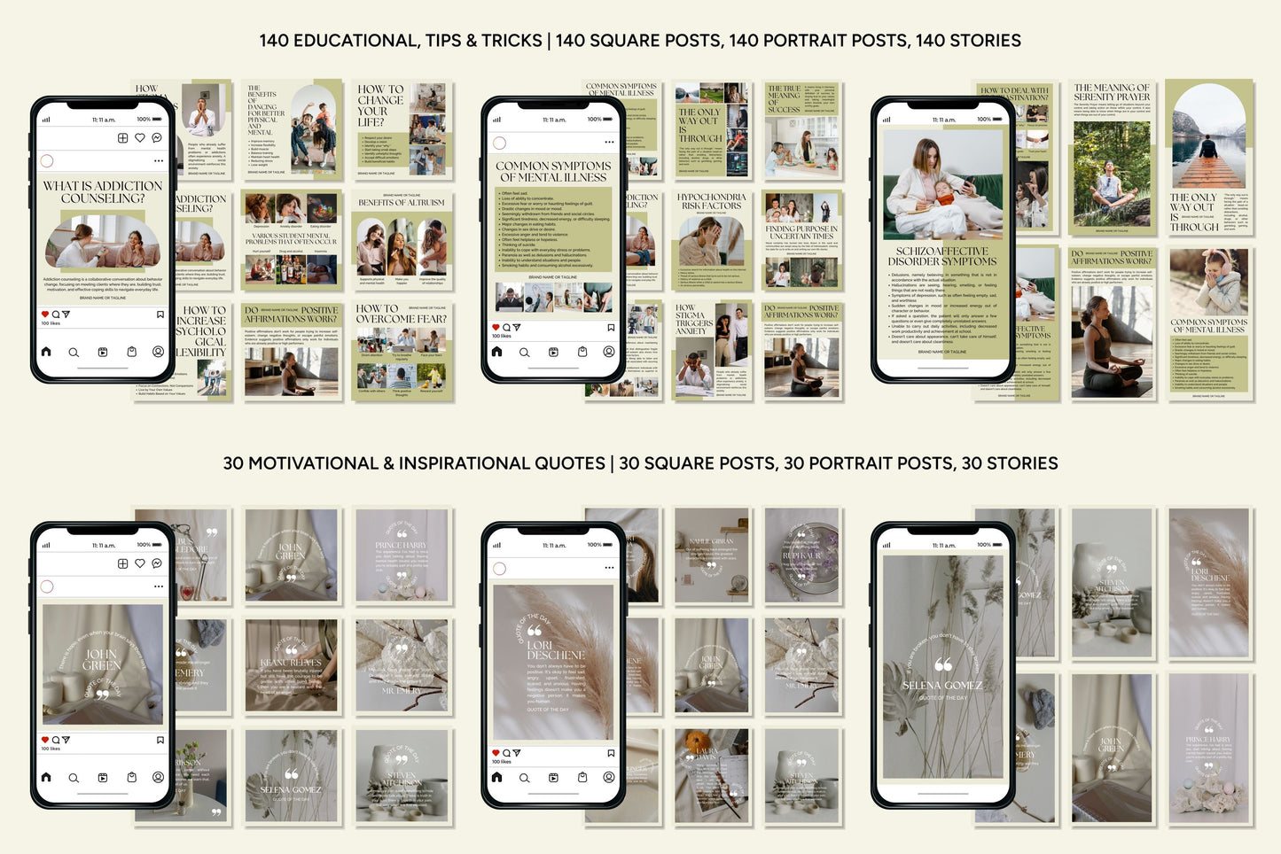 1200+ Mental Health Instagram Templates - Vol. 8