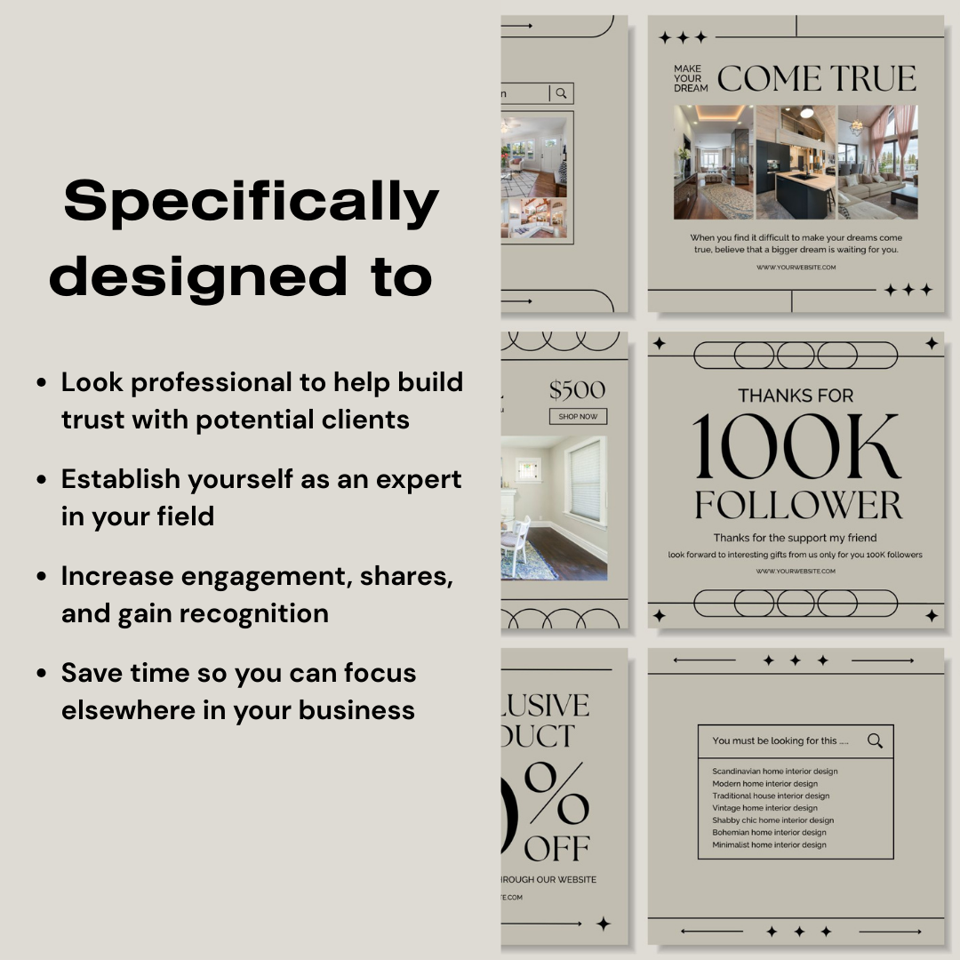 3600+ Interior Instagram Templates (PLR/MRR)