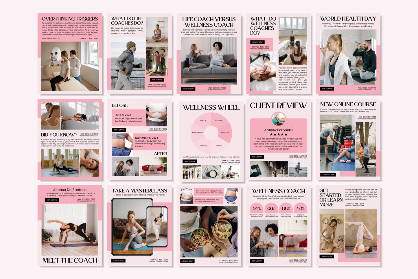 120+ Wellness Instagram Templates - Vol. 3