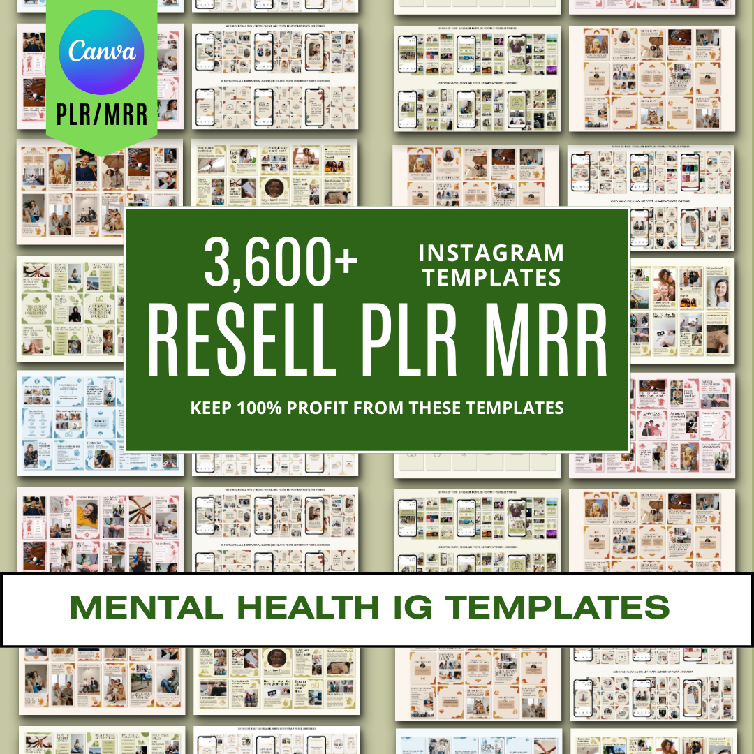 3600+ Mental Health Instagram Templates (PLR/MRR)