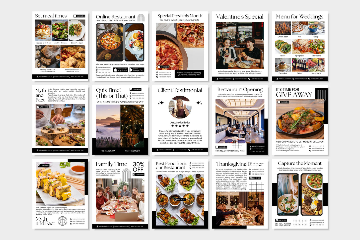 120+ Restaurant Instagram Templates - Vol. 2