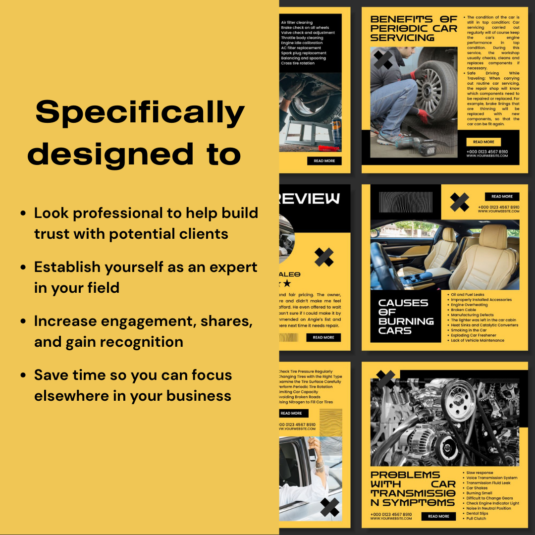 3600+ Mechanic Instagram Templates (PLR/MRR)