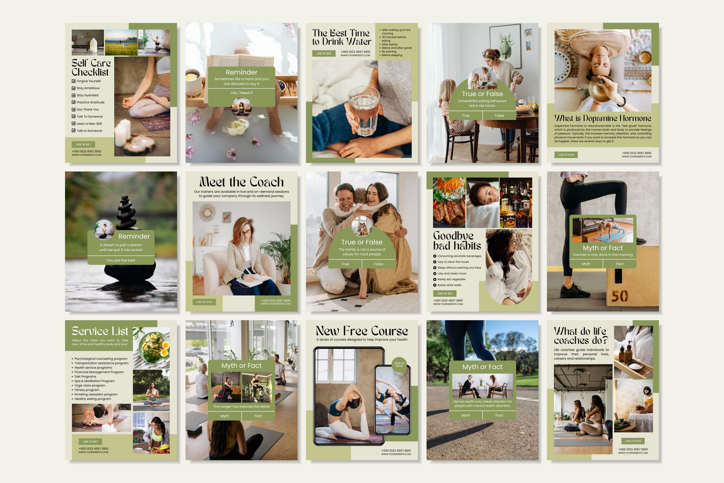 120+ Wellness Instagram Templates - Vol. 5