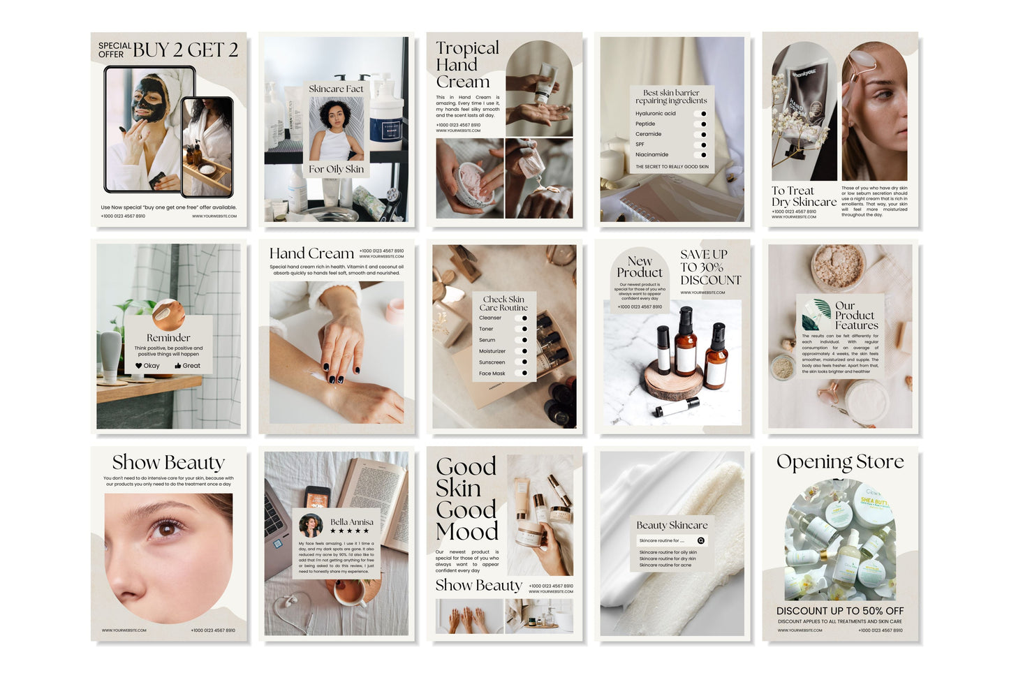 120+ Skincare Instagram Templates - Vol. 1