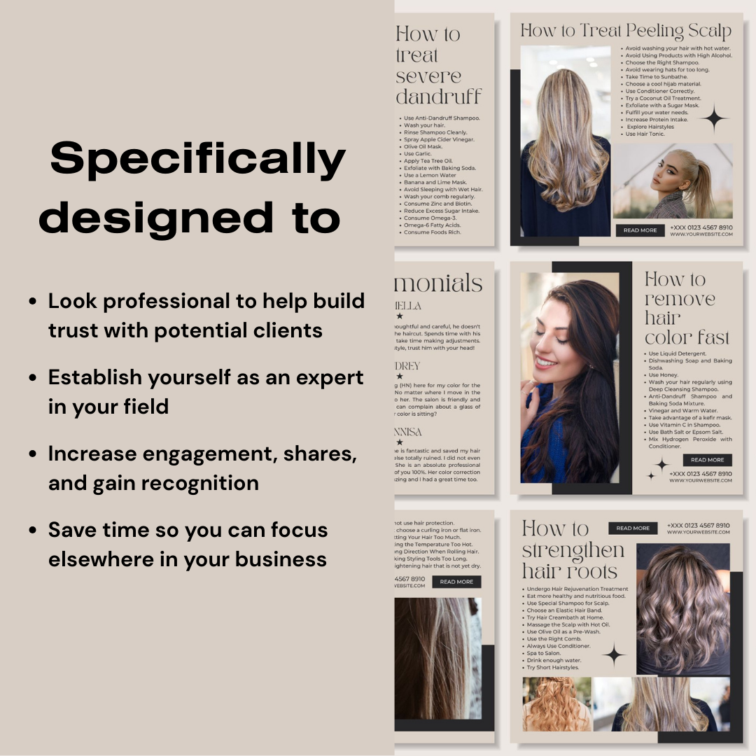 3600+ Hairstylist Instagram Templates (PLR/MRR)