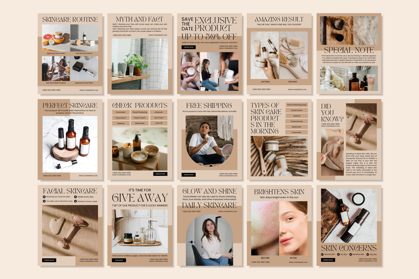 120+ Skincare Instagram Templates - Vol. 3