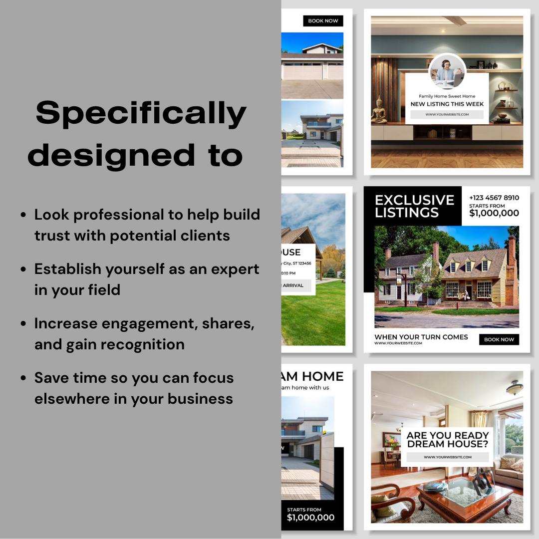 3600+ Real Estate Instagram Templates (PLR/MRR)