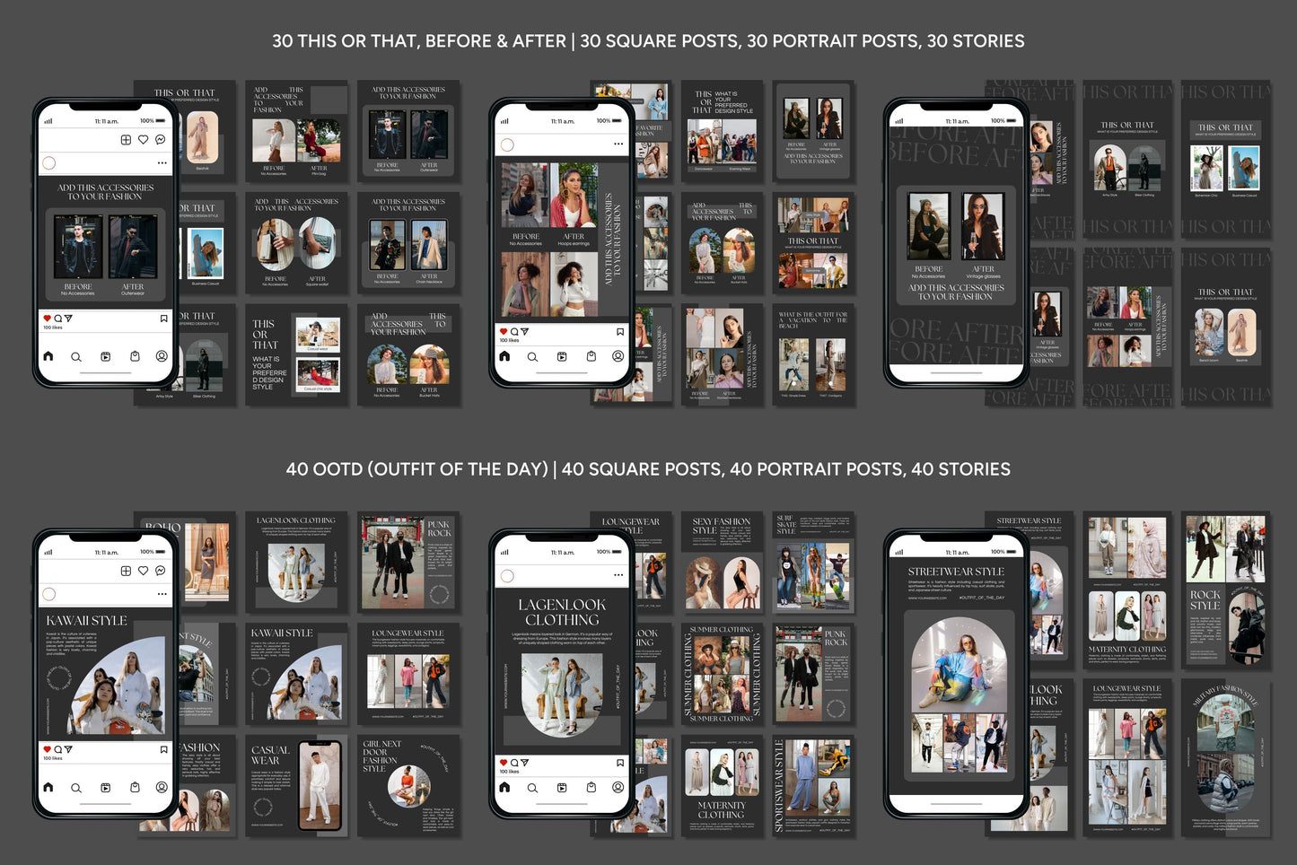 1200+ Fashion Instagram Templates - Vol. 6
