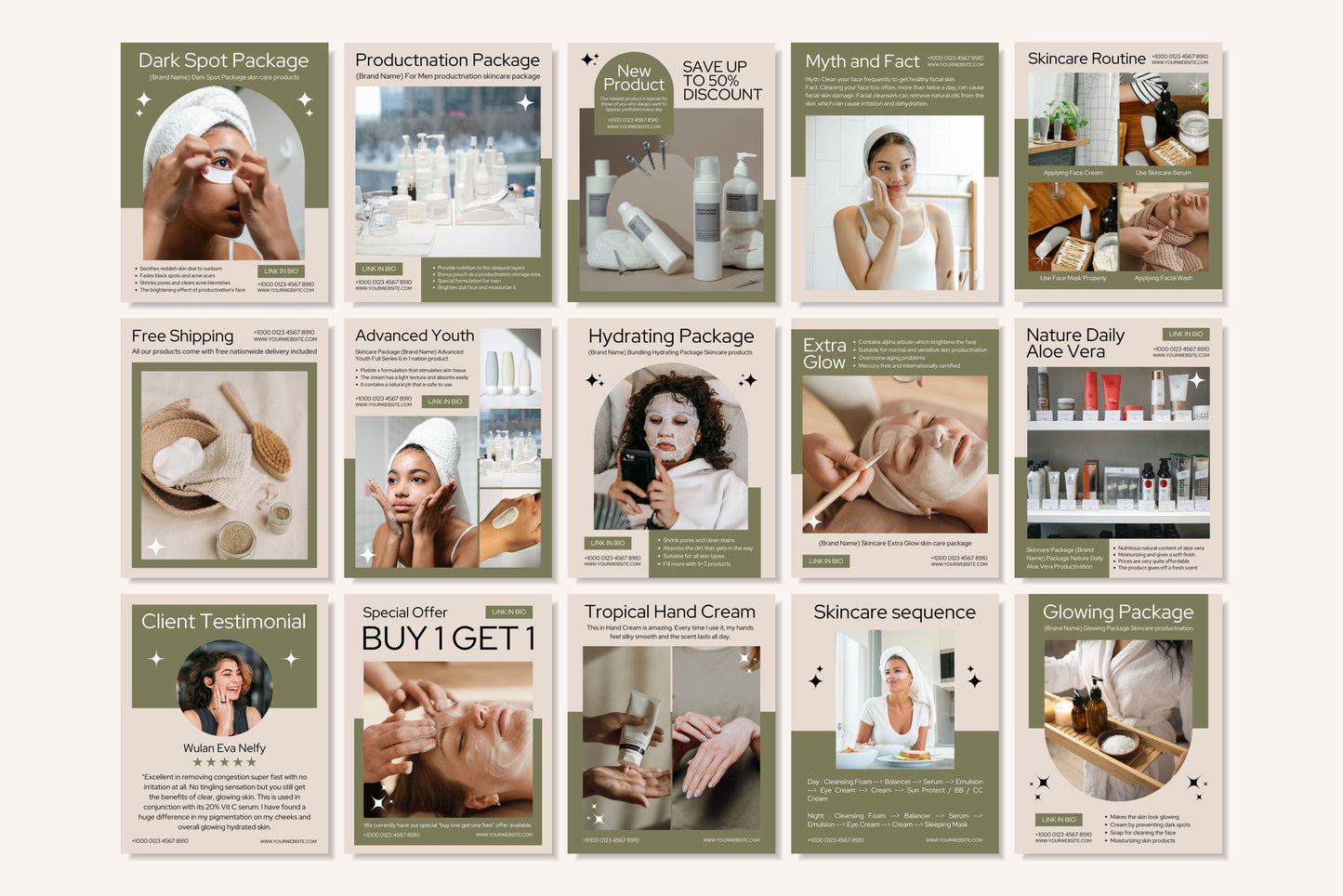 120+ Skincare Instagram Templates - Vol. 5