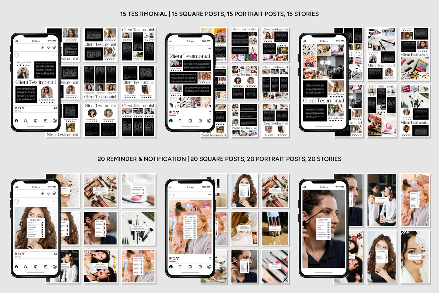 1200+ Makeup Instagram Templates - Vol. 6