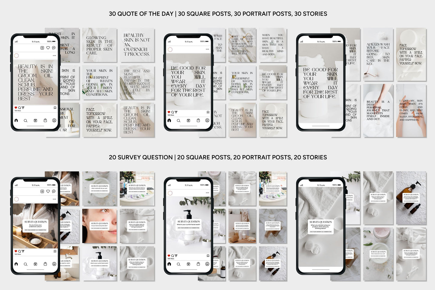 1200+ Skincare Instagram Templates - Vol. 7