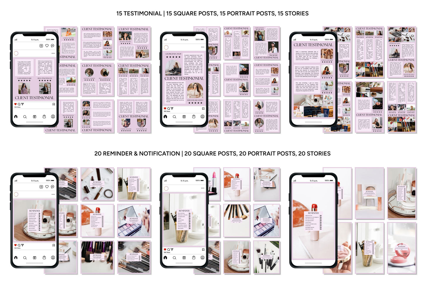 1200+ Makeup Instagram Templates - Vol. 7