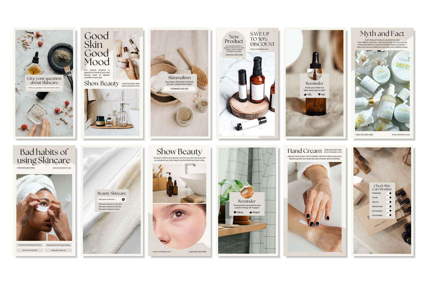 120+ Skincare Instagram Templates - Vol. 1