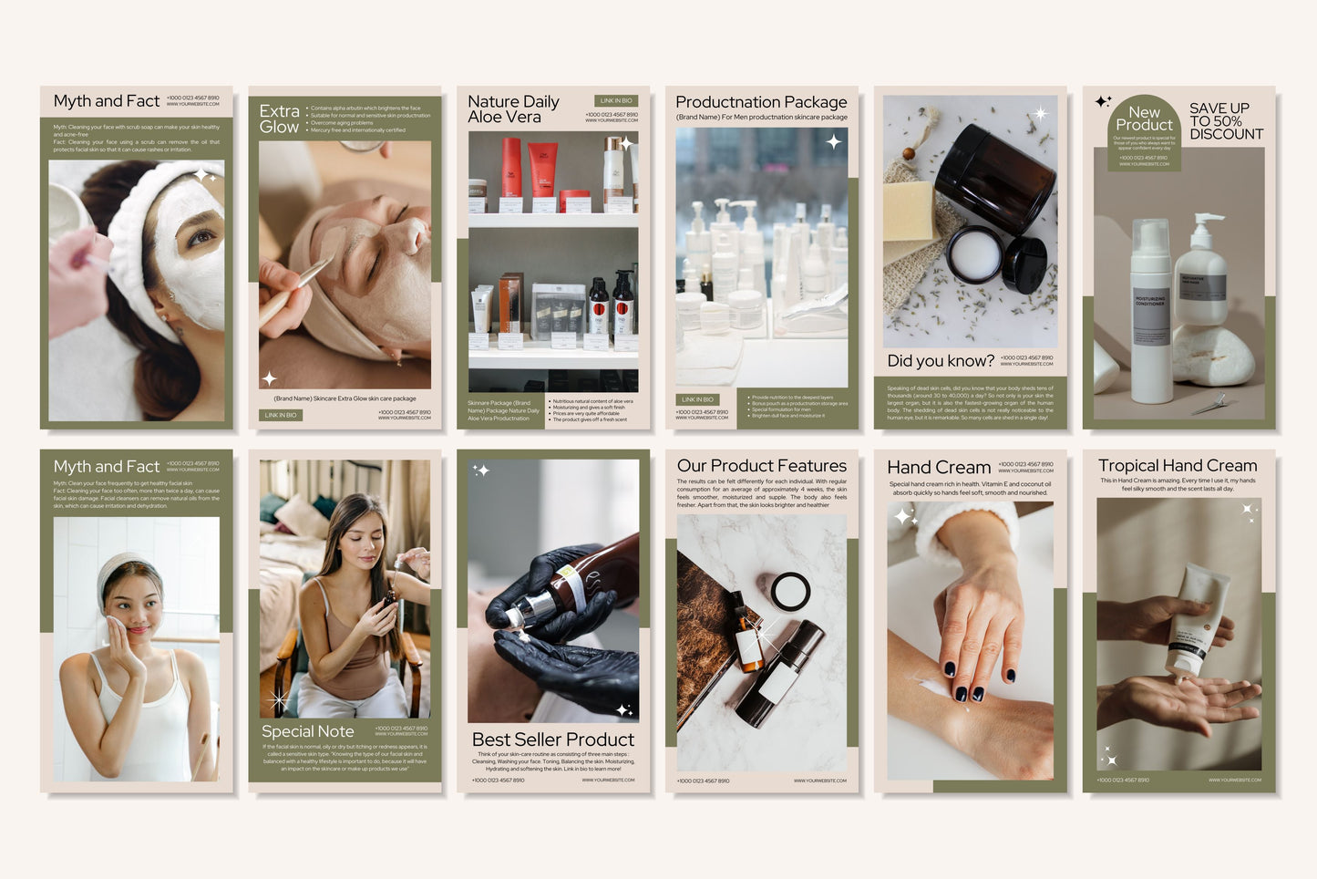 120+ Skincare Instagram Templates - Vol. 5