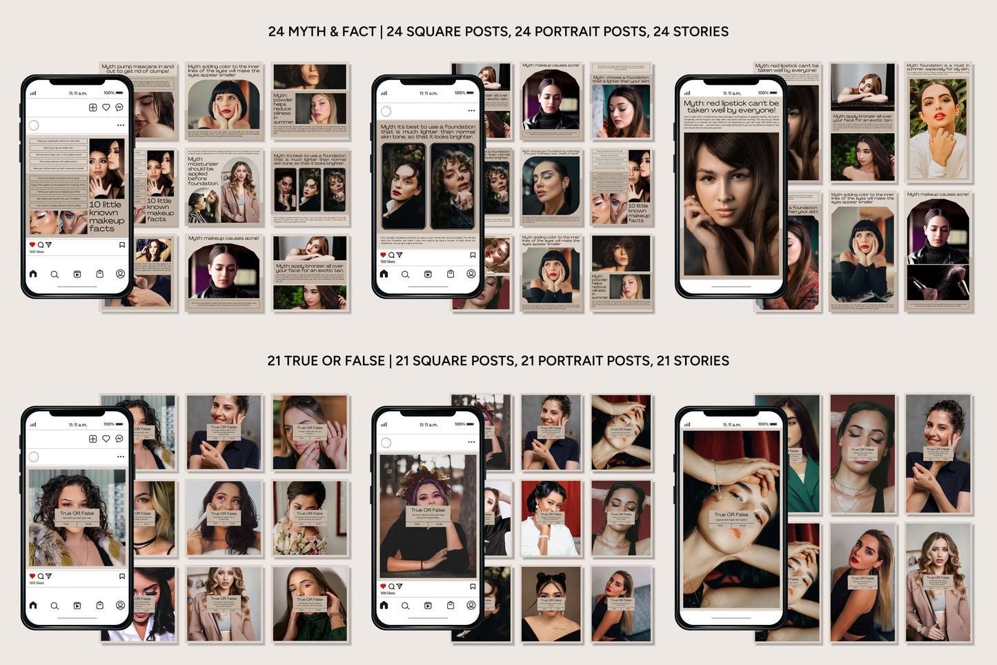 1200+ Makeup Instagram Templates - Vol. 8