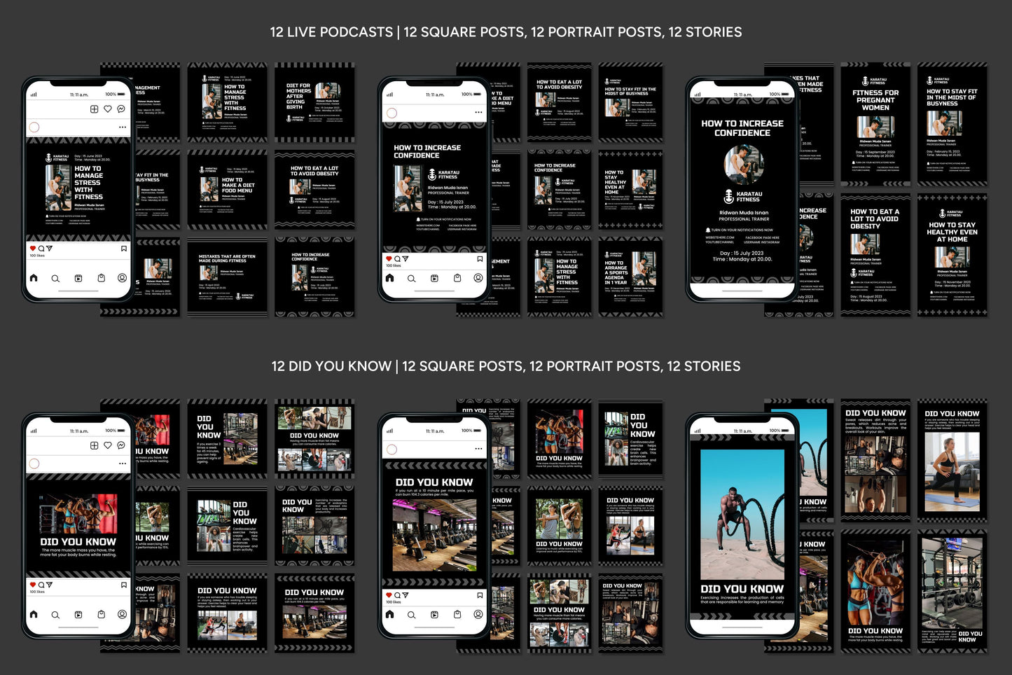 1200+ Fitness Instagram Templates - Vol. 6