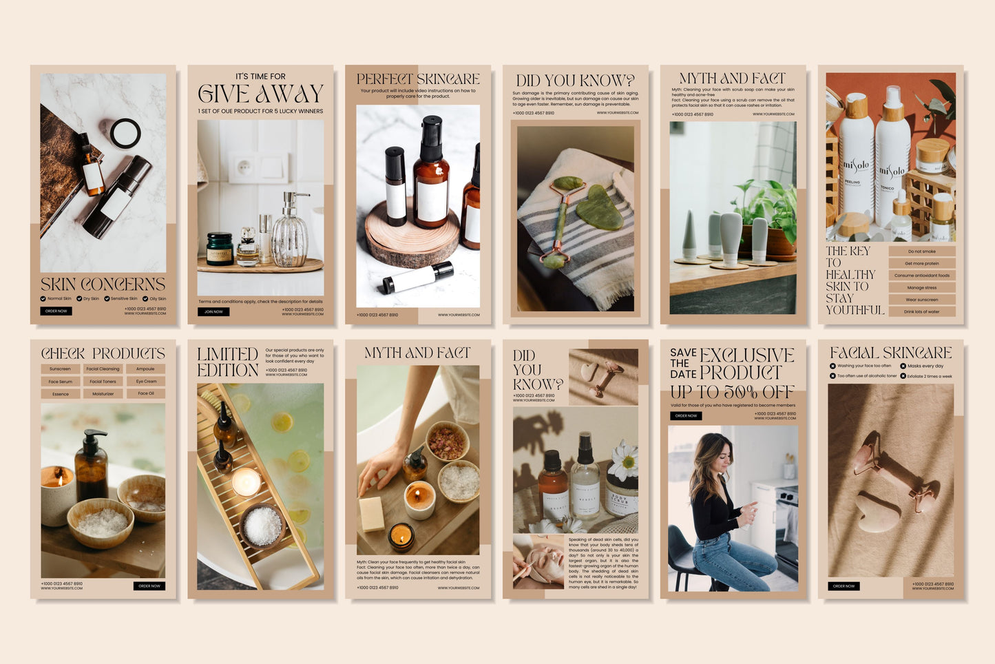 120+ Skincare Instagram Templates - Vol. 3