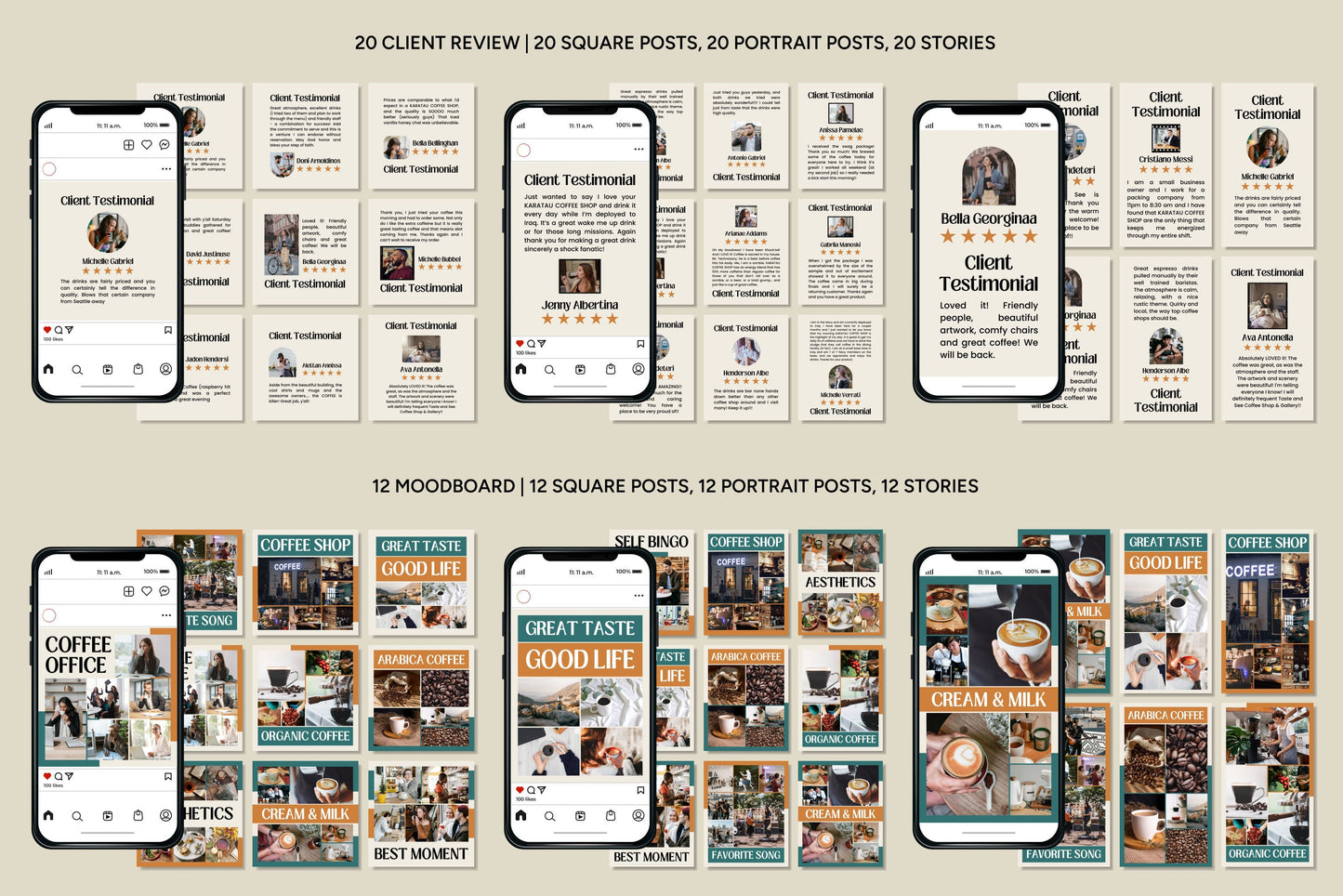 1200+ Coffee Shop Instagram Templates - Vol. 6