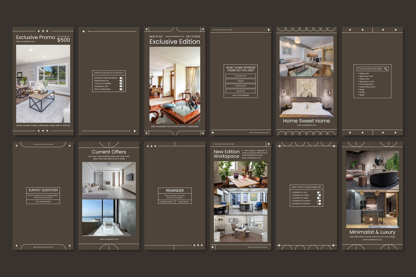120+ Interior Design Instagram Templates - Vol. 4