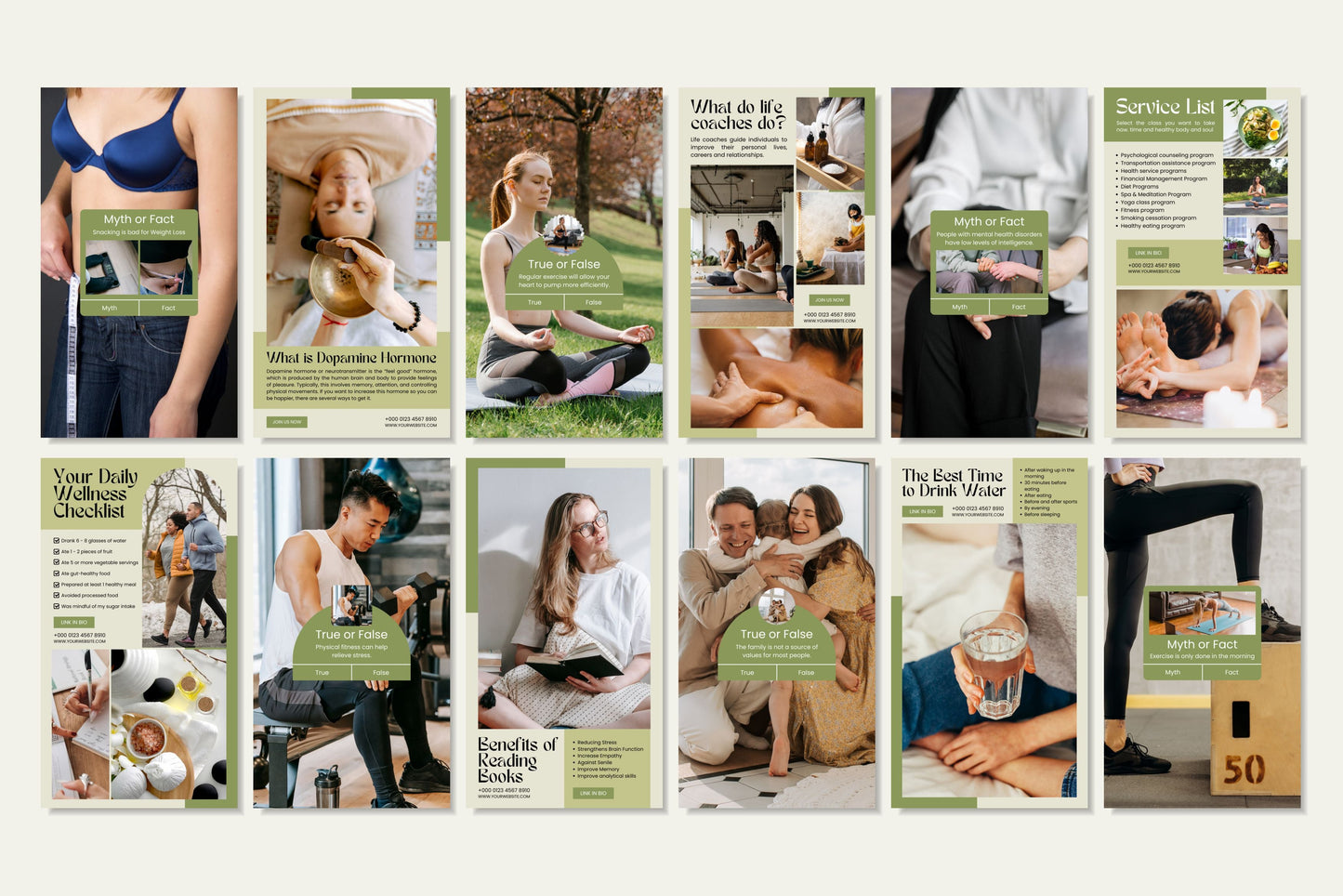 120+ Wellness Instagram Templates - Vol. 5