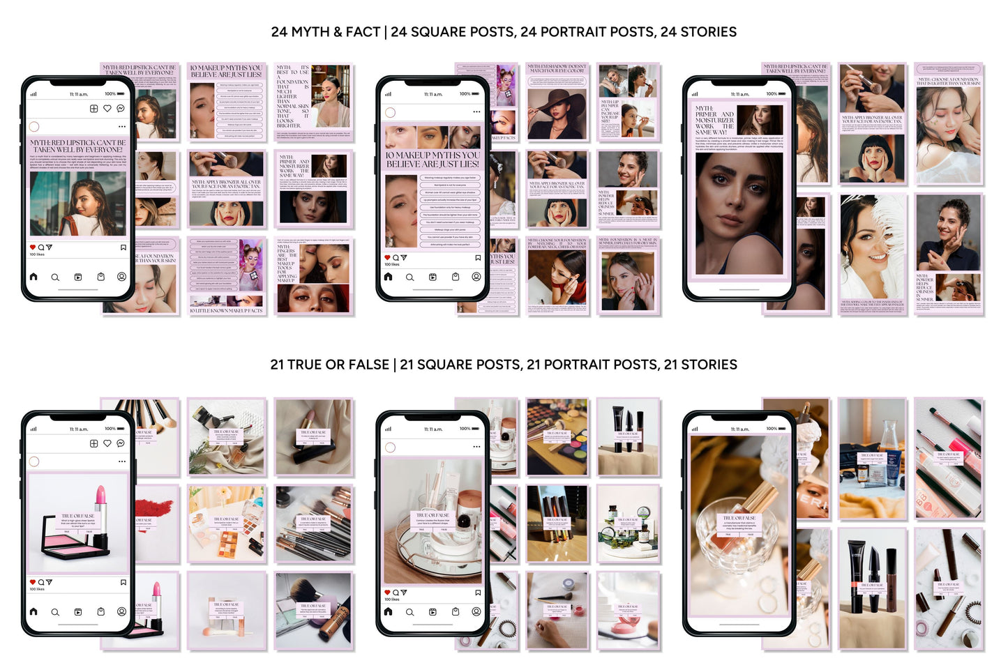 1200+ Makeup Instagram Templates - Vol. 7
