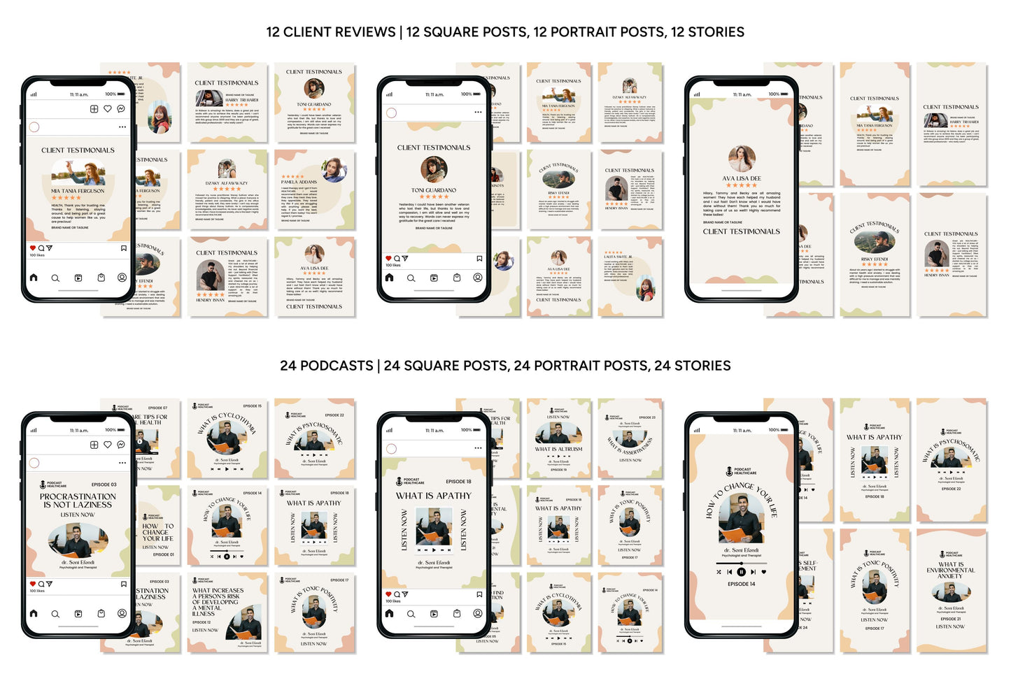 1200+ Mental Health Instagram Templates - Vol. 6