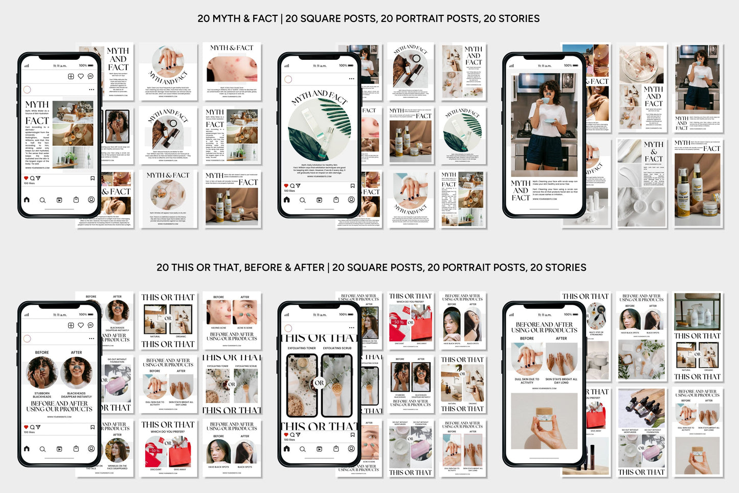 1200+ Skincare Instagram Templates - Vol. 7