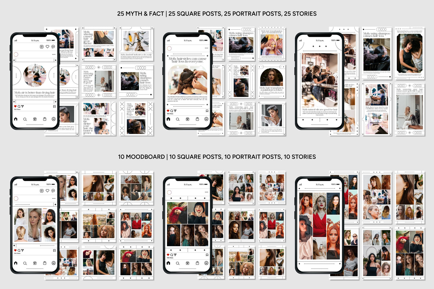 1200+ Hairstylist Instagram Templates - Vol. 7