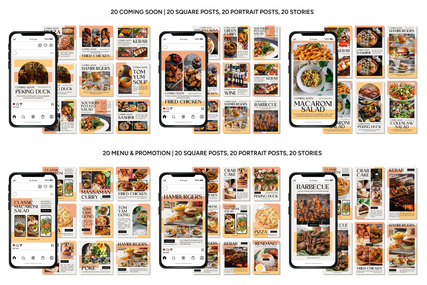 1200+ Restaurant Instagram Templates - Vol. 8